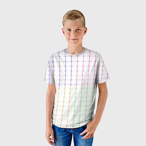 Детская футболка Color white multicolored stripes / 3D-принт – фото 3