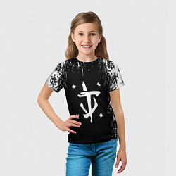 Футболка детская Doom краска белая текстура, цвет: 3D-принт — фото 2