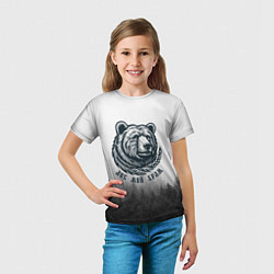 Футболка детская Лес мой храм - медведь бог лесов, цвет: 3D-принт — фото 2