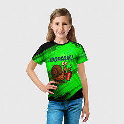 Футболка детская Бешеная улитка с энергетиком - форсаж, цвет: 3D-принт — фото 2