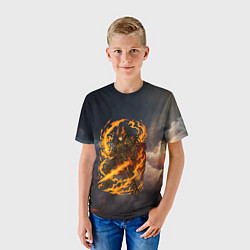 Футболка детская Герой аниме дракон с огненным мечем, цвет: 3D-принт — фото 2