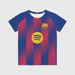 Футболка детская Барселона домашняя форма 2025 2026, цвет: 3D-принт