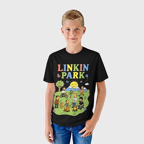 Детская футболка Linkin Park, мультяшный стиль / 3D-принт – фото 3