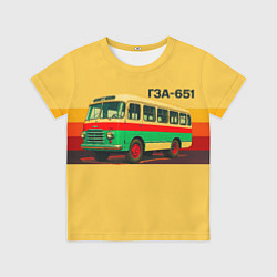 Футболка детская Ретро автобус ГЗА-651 поп-арт, цвет: 3D-принт