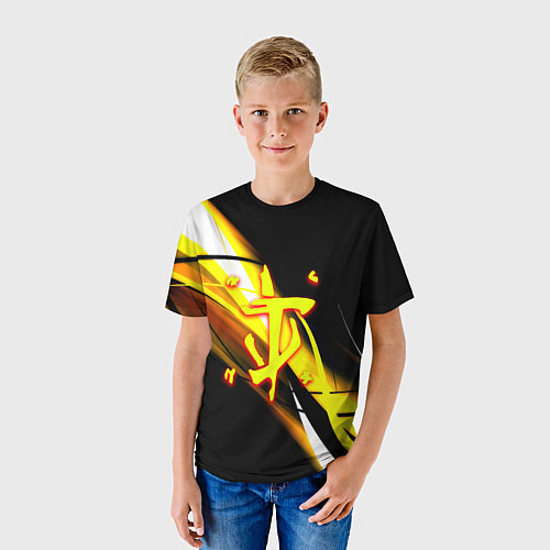 Детская футболка Doom геометрия из полос / 3D-принт – фото 3