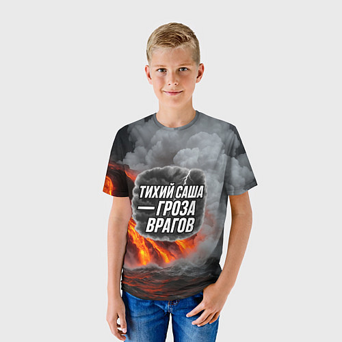 Детская футболка Тихий Саша гроза врагов / 3D-принт – фото 3