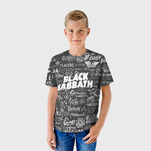 Детская футболка Black Sabbath pattern / 3D-принт – фото 3