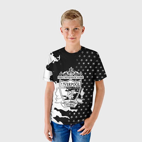 Детская футболка Liverpool текстура спорт / 3D-принт – фото 3