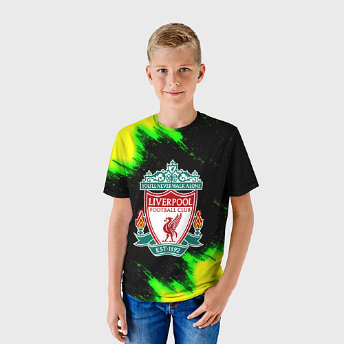 Детская футболка Ливерпуль кислотные краски / 3D-принт – фото 3