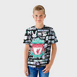 Футболка детская Логотипы игр Ливерпуль глитч, цвет: 3D-принт — фото 2