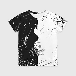 Футболка детская Тоттенхэм черно белые брызги, цвет: 3D-принт
