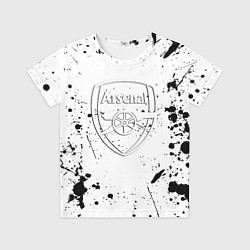 Футболка детская Arsenal брызги красок, цвет: 3D-принт