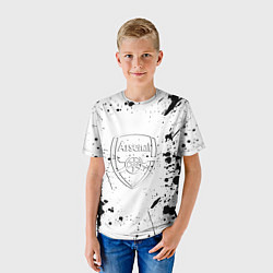 Футболка детская Arsenal брызги красок, цвет: 3D-принт — фото 2