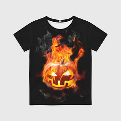 Футболка детская Горящая тыква джек, цвет: 3D-принт