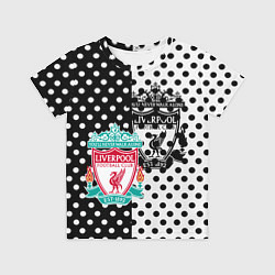 Детская футболка Liverpool черно белые точки