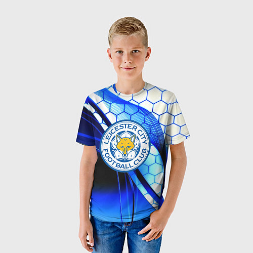 Детская футболка Лестер сити броня соты / 3D-принт – фото 3