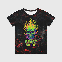 Футболка детская Beast mode череп, цвет: 3D-принт