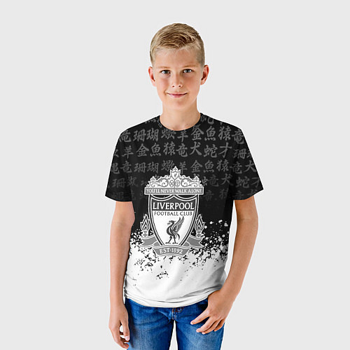 Детская футболка Liverpool японские символы краски / 3D-принт – фото 3