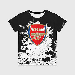 Футболка детская Арсенал черно белые краски, цвет: 3D-принт