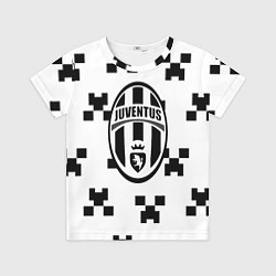 Футболка детская Juventus x minecraft pattern, цвет: 3D-принт