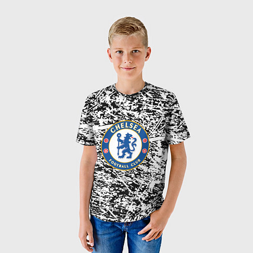 Детская футболка Челси штрихи красок / 3D-принт – фото 3