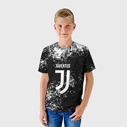 Футболка детская Ювентус брызги красок, цвет: 3D-принт — фото 2