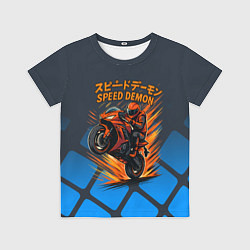 Футболка детская Speed demon байкер, цвет: 3D-принт