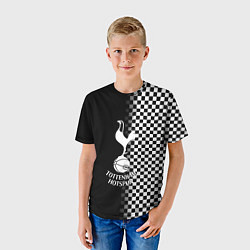 Футболка детская Тоттенхэм клетка шахматная, цвет: 3D-принт — фото 2