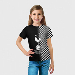 Футболка детская Тоттенхэм клетка шахматная, цвет: 3D-принт — фото 2