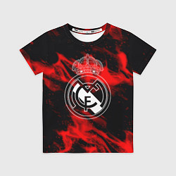 Футболка детская Real Madrid красный огонь, цвет: 3D-принт