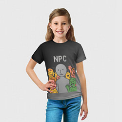 Футболка детская Я NPC без эмоций, цвет: 3D-принт — фото 2