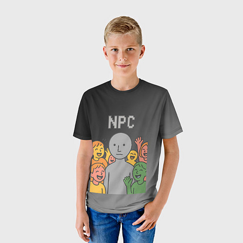 Детская футболка Я NPC без эмоций / 3D-принт – фото 3