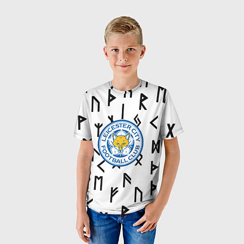 Детская футболка Лестер сити символы митстические / 3D-принт – фото 3
