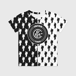 Футболка детская Inter паттерн люди спорт, цвет: 3D-принт