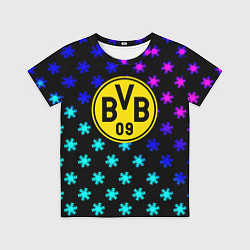 Футболка детская Borussia неоновые снежинки, цвет: 3D-принт