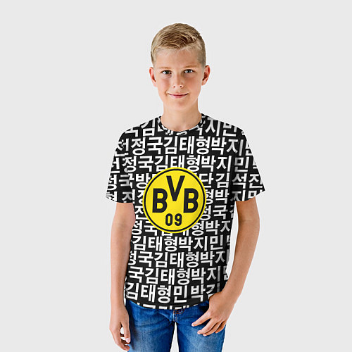 Детская футболка Borussia японские символы паттерн / 3D-принт – фото 3