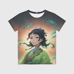 Футболка детская Маомао на фоне облаков, цвет: 3D-принт