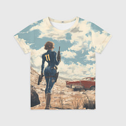 Футболка детская Fallout девушка в пустоши, цвет: 3D-принт