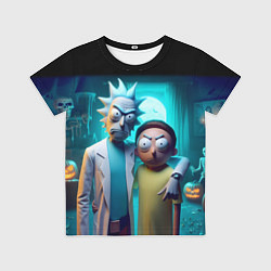 Футболка детская Rick with Morty - halloween night, цвет: 3D-принт