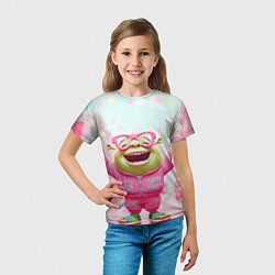Футболка детская Маленький Шрек в розовом, цвет: 3D-принт — фото 2
