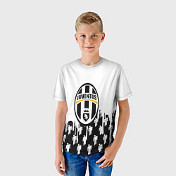 Футболка детская Ювентус краски люди текстура, цвет: 3D-принт — фото 2