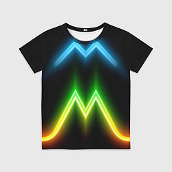 Футболка детская Neon multicolored lines, цвет: 3D-принт