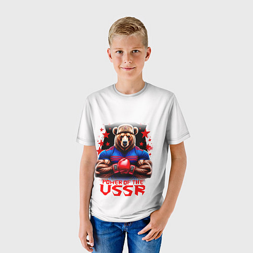 Детская футболка USSR медведь / 3D-принт – фото 3