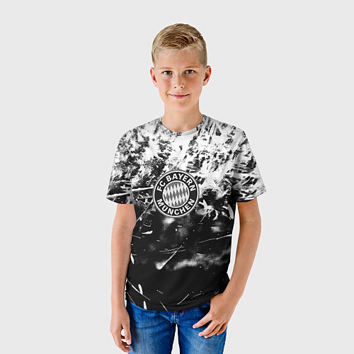 Детская футболка Bayern Mnchen черно белая бумага / 3D-принт – фото 3