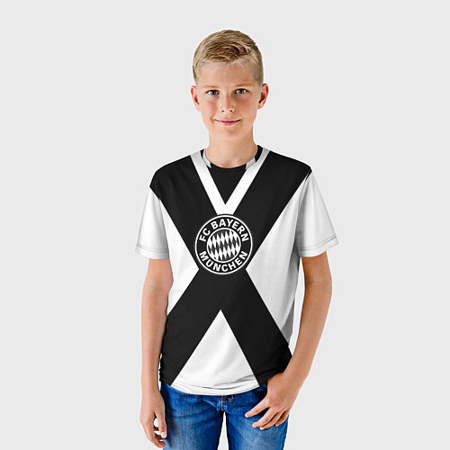 Детская футболка Бавария Мюнхен полосы / 3D-принт – фото 3