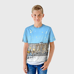 Футболка детская Новогодний день в Москве, цвет: 3D-принт — фото 2