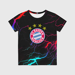 Футболка детская Бавария Мюнхен неновые молнии, цвет: 3D-принт