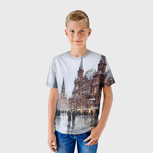 Детская футболка Московский новогодний день / 3D-принт – фото 3
