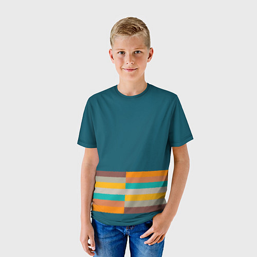 Детская футболка Индиго и шумовой градиент заката с текстурой / 3D-принт – фото 3