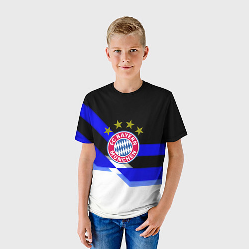 Детская футболка Бавария Мюнхен полосы спорт / 3D-принт – фото 3